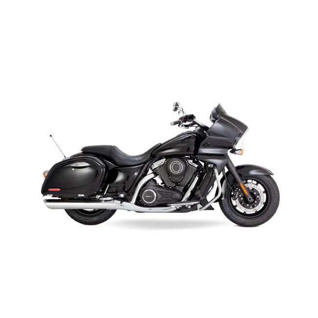 Vance & Hines Twin Slash Power Chamber Chrome Slip-On Mufflers for Kawasaki 09-16 VN1700 Voyager / Nomad / Vaquero / Tourer