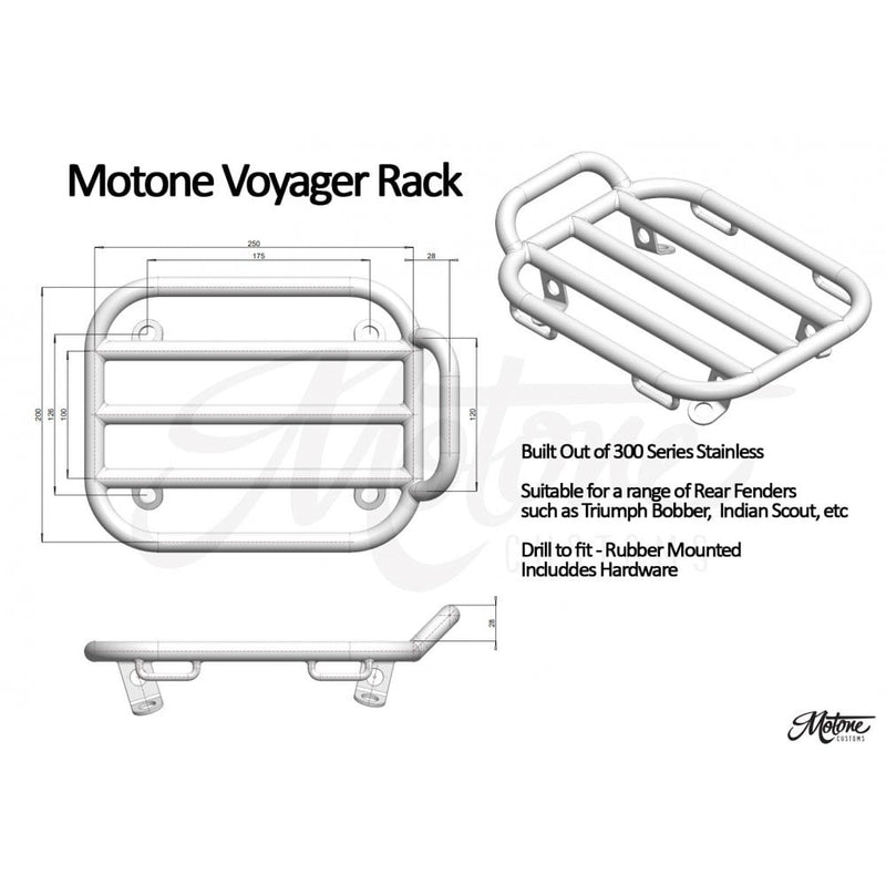 Motone Uniwersalny bagażnik motocyklowy Voyager