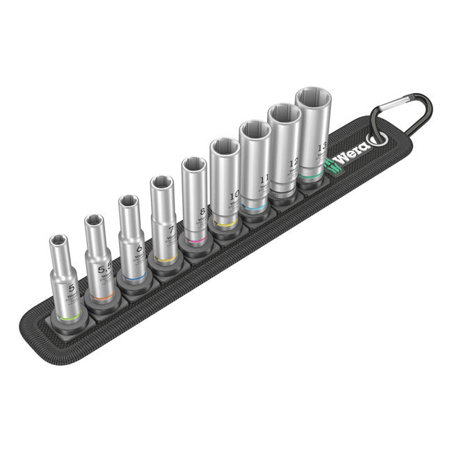 Wera Socket Set Wera Socket Belt with 1/4" Hex Deep Sockets Metric Sizes Customhoj