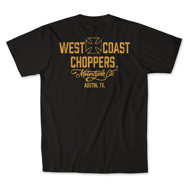 West Coast Choppers Motorcycle T-Shirt Black/Yellow / S  - Customhoj