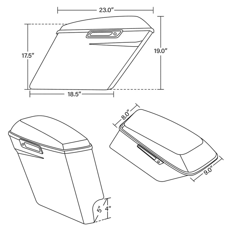 Zodiac 4" Stretched Hard Saddlebags for Harley  - Customhoj