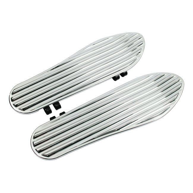 Covingtons Floorboards Harley 86-17 FL Softail; 12-16 Dyna FLD Switchback; 83-21 Touring; 09-21 Trikes / Chrome Covingtons Adjustable Finned Floorboards for Harley Customhoj