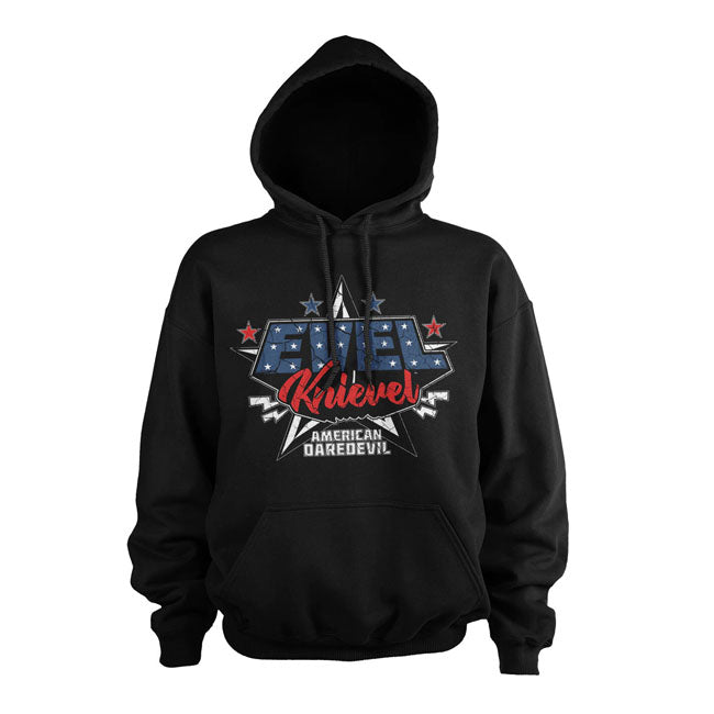 Evel Knievel Hoodie Evel Knievel American Daredevil hoodie Svart Customhoj