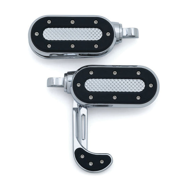 Kuryakyn Footpegs Harley All H-D male mount (excl. rider/passenger on: 18-21 Softails; 20-21 Livewire. excl. rider location on: 15-20 XG; 10-21 XL1200X/XS; 11-20 XL1200C; 12-16 XL1200V / Chrome Kuryakyn Heavy Industry Switchblade Pegs for Harley Customhoj