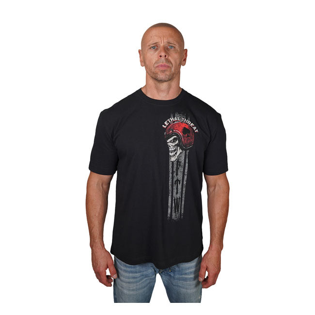 LETHAL THREAT T-shirt Lethal Threat Forever two Wheels T-shirt Svart Customhoj