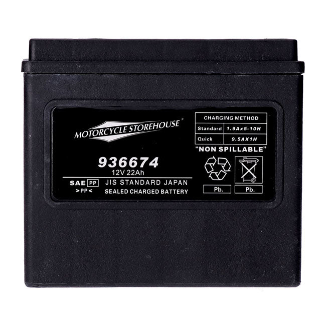 MCS Batteri AGM/Gel MCS 12V AGM Batteri. 22Ah. 325CCA Customhoj