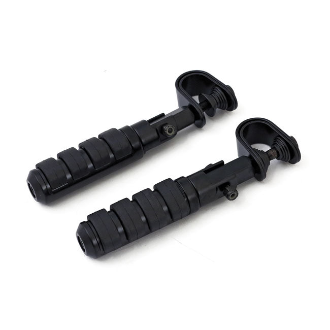 MCS Footpegs Universal Black Comfort Footpegs Universal with Clamp Customhoj