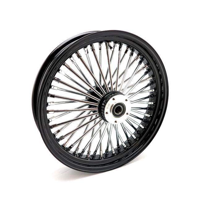 MCS Framhjul ekrat 18" MCS Radial 48 fat spoke framhjul 3.50 x 18 DF svart. TUV Customhoj