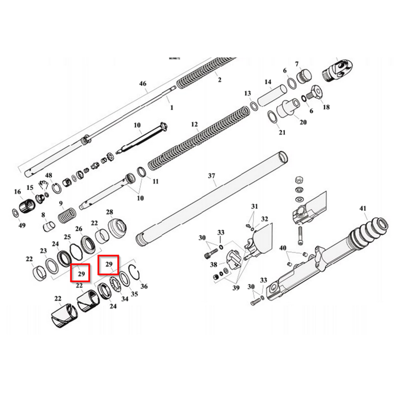 MCS Packbox / Tätningar / Dammskydd HD Fork Seal Rebuild Kit. Softail 18-21; Touring 14-21 Customhoj