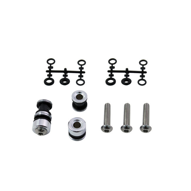 MCS Sissy Bar Parts 03-17 FXST/B/S/SSE/C, FLSTF/B/BS, FLSTSB; 2006 FLSTFSE (without saddlebags) (OEM: 53932-03A) Sissy Bar Docking Hardware Kit Detachable Plates for Harley Customhoj