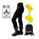 Motogirl Protective Pants Ladies MotoGirl Ribbed Knee Leggings Black Customhoj