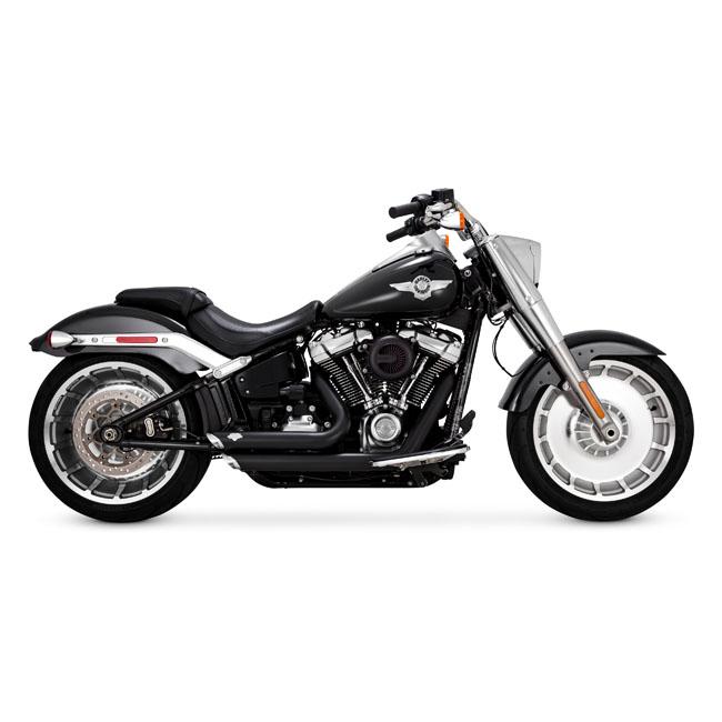 VANCE&HINES HD Softail Exhaust System Black / FLFB/S Fatboy & FXBR/S Breakout 18-20 2-1/2" Shortshots Staggered Softail 12-17 Customhoj