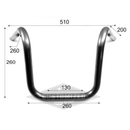 Westland Customs Aphäng Westland Customs Old School Bobber Styre 10" Customhoj